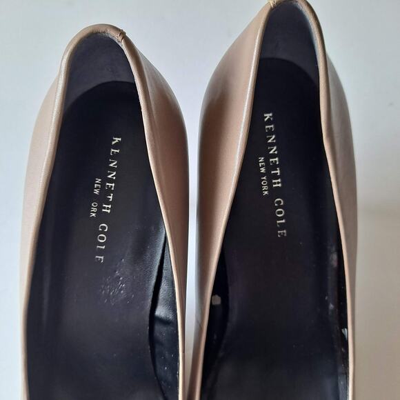 Kenneth Cole New York Tan Leather Pointed Toe Stiletto Heel Pumps Women Size 8.5 - Picture 7 of 10